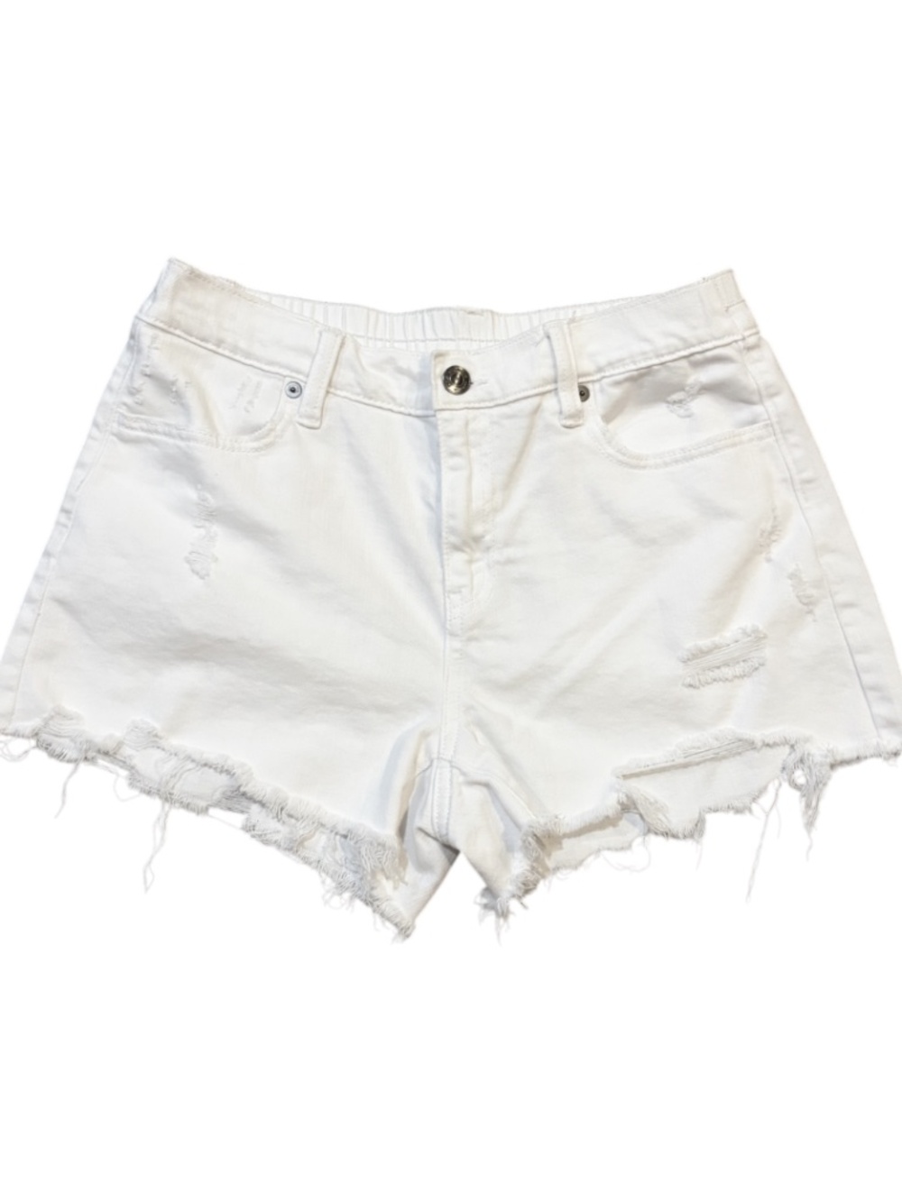 Aerie Distressed Denim White Shorts